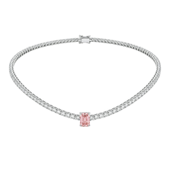 Lumière Emerald Fancy Pink Diamond Necklace