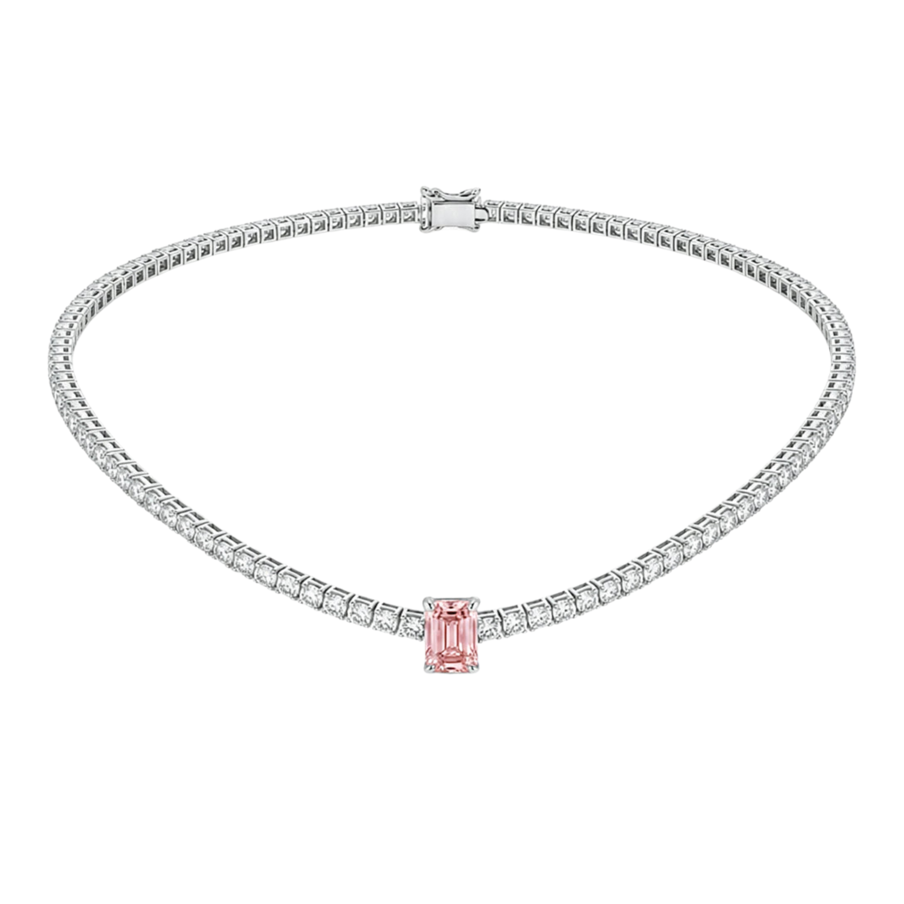 Lumière Emerald Fancy Pink Diamond Necklace