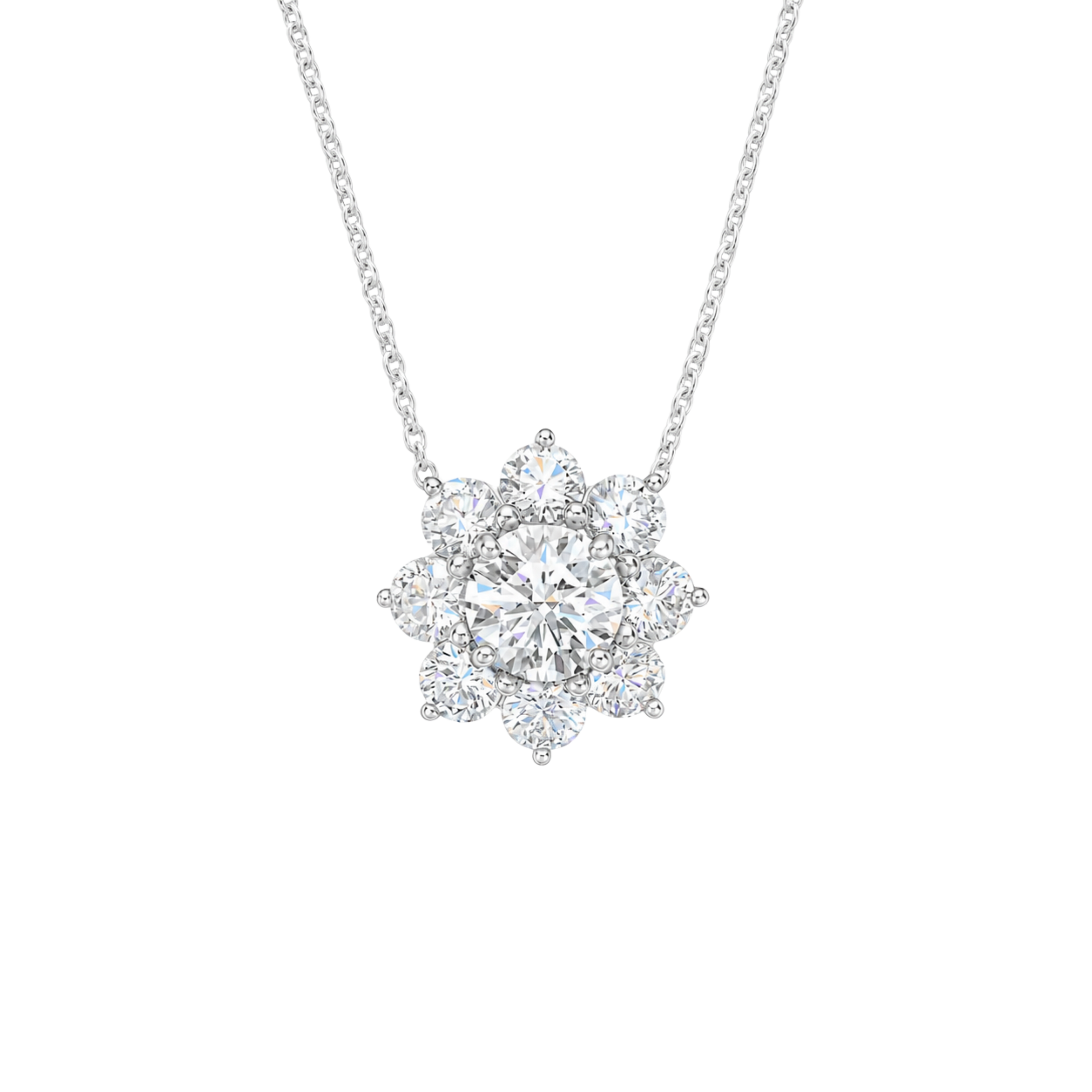 Sunflower diamond necklace